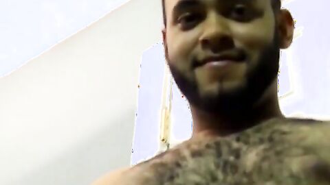 JoeSchmoeXXX.com - Hairy ebony homosexual gets sucked while masturbating