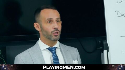 PlayingMen.com - Office hunk Robbie Rojo's boss-pleasing BJ before hard anal