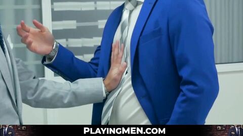 PlayingMen.com - Office hunk Robbie Rojo's boss-pleasing BJ before hard anal