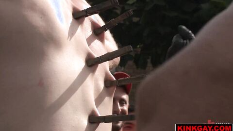 Cass Bolton flogged and DOUBLE ANAL fucked in public!