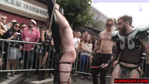 Cass Bolton flogged and DOUBLE ANAL fucked in public!