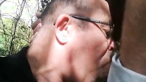 Bears' Outdoor Blowjob Party