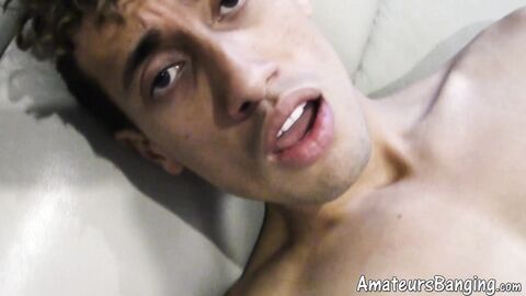 Horny stud Kaleb using fleshlight to solo wank until ejaculation