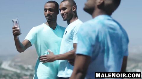 MaleNoir.com - Aaron Reese leads group of dark dudes in a wild sex fest