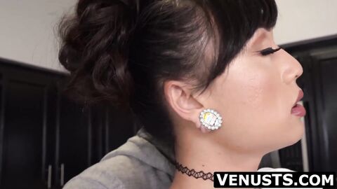 Venus Lux's blowjob delight as a beautiful Asian tgirl