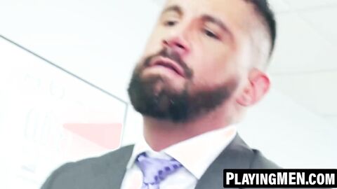 PlayingMen.com - John Rodriguez and Justin Jett's wild flip flop office fuck
