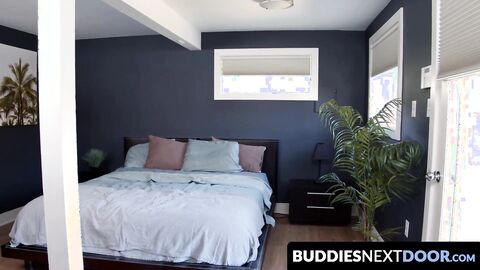 BuddiesNextDoor.com - Bareback threesome with hunks in a tight room leaves them all b