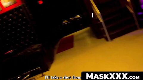 MaskXXX.com - Buff stud's nude masturbation session behind the bar with vigor