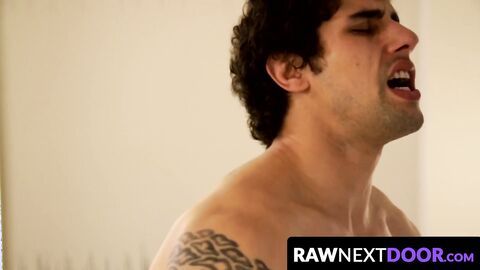 RawNextDoor.com - Hot inked studs Jimmy Clay Markie Moore bare fuck each other's ass