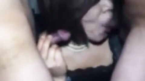 Mature Asian Crossdresser Sucks Two Cocks