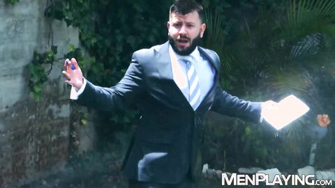 Hunk Joe Gillis hires Leo Grin as party planner and fuck buddy