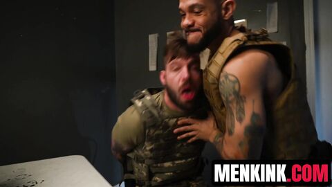 Rio 9rande interrogates Buck Richards with face fucking and raw sex