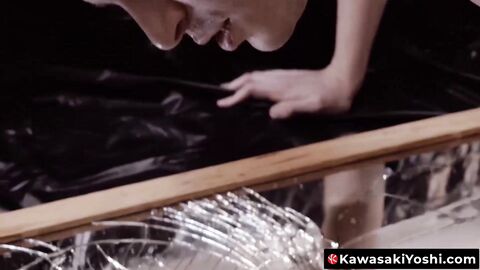 KawasakiYoshi.com - Yoshi Kawasaki shaves Axel Abysse who bends over for intense fist