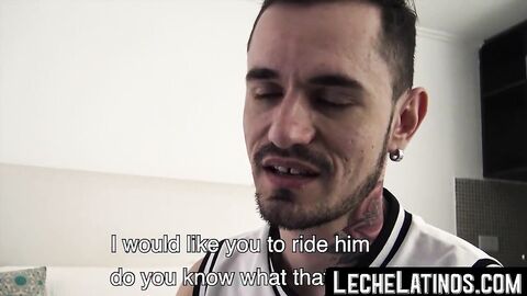 LecheLatinos.com - Latin man's gay initiation with a raw anal fucking and cum swallow