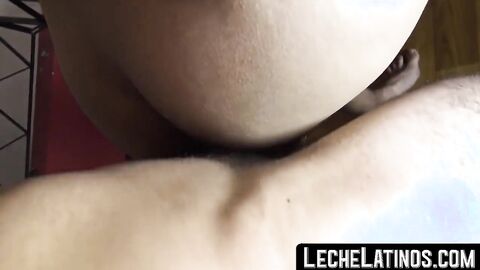 LecheLatinos.com - Cute Latin dude's first gay sex tape: blowjobs, barebacking, and f