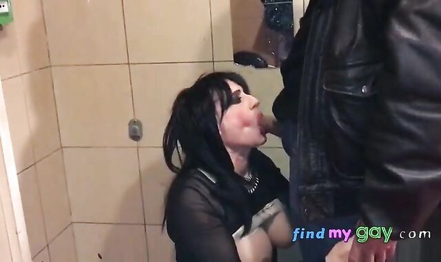 Big Cock Blowjob in Adult Theater Caught by Voyeur