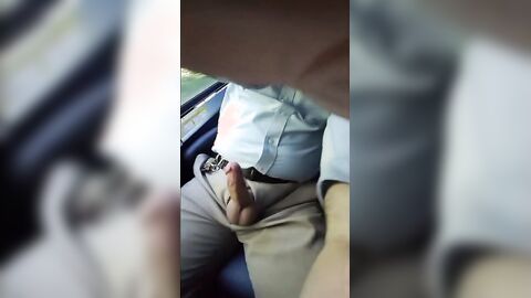 Public Bus Jerk: Close-up Cum Shot