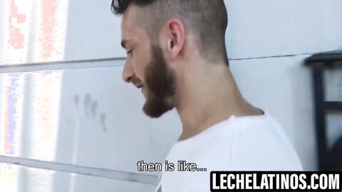 LecheLatinos.com - Bearded Mauricio swallows my cock while stroking