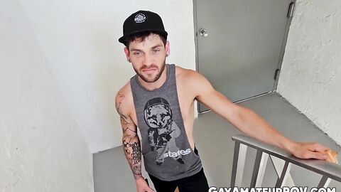 Cute King Scot pays for parking with his mouth and ass on my big cock