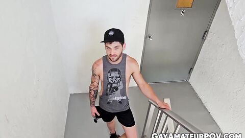Cute King Scot pays for parking with his mouth and ass on my big cock