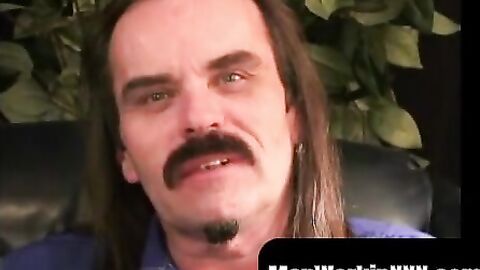 MenWorkinXXX.com - Hairy older homo jerks off vigorously before releasing his hot sem