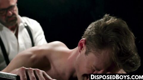 Twink gagged with socks while getting BDSM anal destroyed