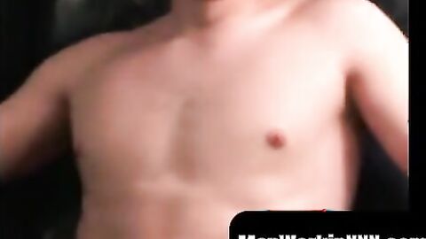 MenWorkinXXX.com - Amateur stud strips and masturbates while enjoying porn