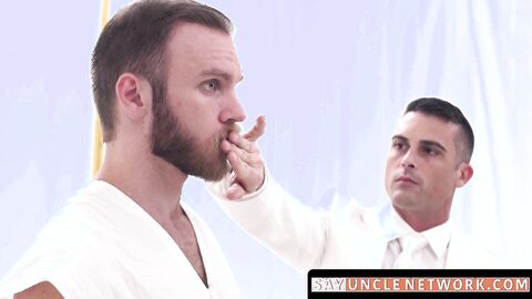 SayUncleNetwork.com - Beefy Mormon pastor barebacks hairy initiate and drops big load