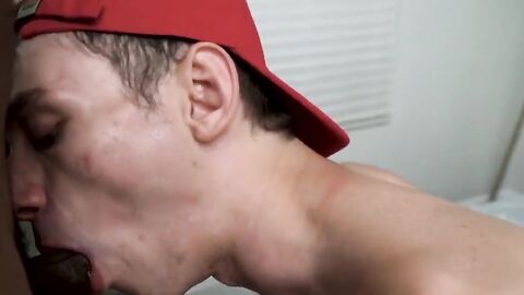 SayUncleNetwork.com - Twink stepson sucks black cock in a wild daddy bareback threeso