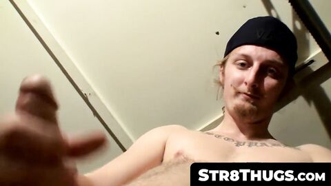 Str8Thugs.com - Tattooed straightie Kenneth Slayer's solo solid cock wanking and cum