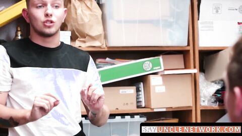SayUncleNetwork.com - Inked shoplifter cums intensely while getting raw fucked deep