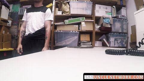 SayUncleNetwork.com - Inked shoplifter cums intensely while getting raw fucked deep