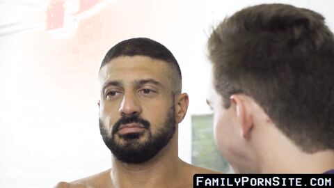 FamilyPornSite.com - Bearded hunk hammering young stepson after wet deepthroat and ha