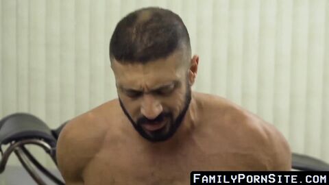 FamilyPornSite.com - Bearded hunk hammering young stepson after wet deepthroat and ha