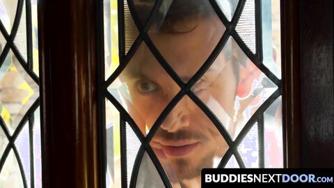 BuddiesNextDoor.com - Three hunky dudes suck and bareback fuck in an intense group se