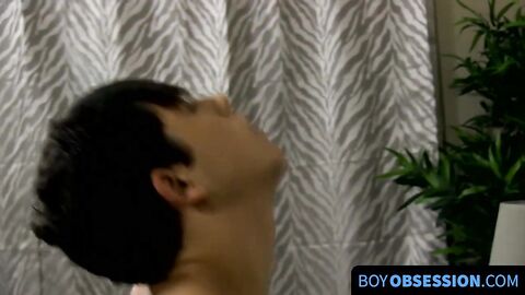 BoyObsession.com - Stunning cutie enjoys slow dildo fuck in solo session hard