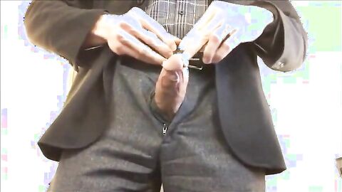 Big-Cock Daddy Masturbating at Work