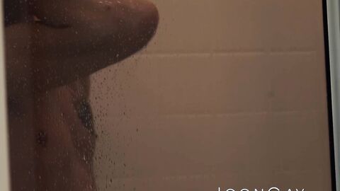 Horny Mason Lear sneaks into the shower for Michael Staxs wet cock