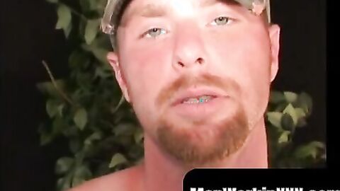 MenWorkinXXX.com - Naughty mature guy strokes his large cock and cums intensely