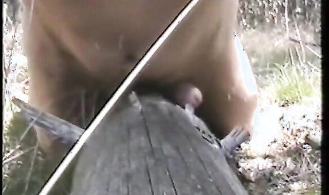 Outdoor Handjob Fun: Tree Trunk Humping Adventure