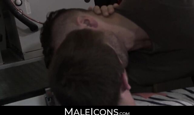 MaleIcons.com - Attractive jock's seduction of frat bro and intense anal play with bi
