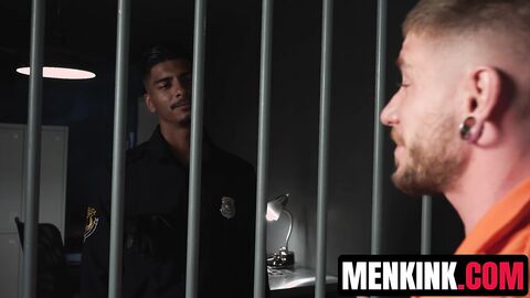 Colt Spence humiliates prison guard Apollo Fates in rough cell fuck