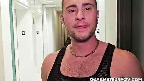 Rewarding helpful jock Aiden Jacobs with my uncut cock and bare fuck
