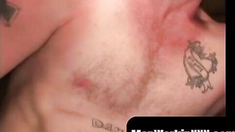 MenWorkinXXX.com - Rugged amateur hunk achieves orgasm during strong jerk off