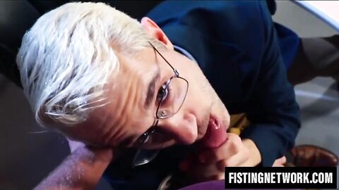 Gay sucks dick before hard fisting and pounding