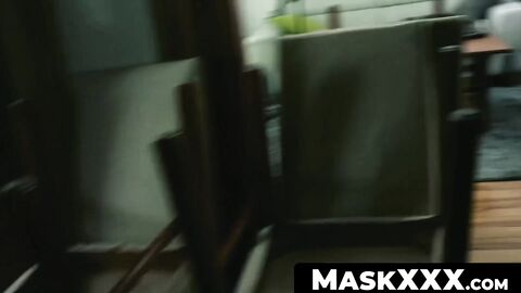 MaskXXX.com - Buff stud's flexing display and hot striptease before solo masturbation