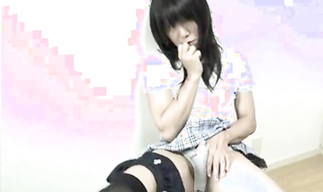 Asian Crossdresser Cums in his Panties During Massage