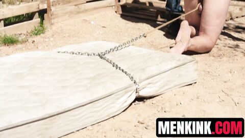 Brogan suspends and destroys Joey Wilcox at a construction site BDSM