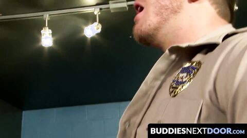 BuddiesNextDoor.com - Hunky policeman rides his bound inmate's rock-solid dick in a r