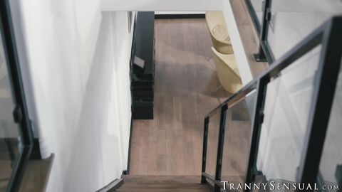 Slutty TS Aubrey Kate forgets her earring but finds Dillon Diazs dick